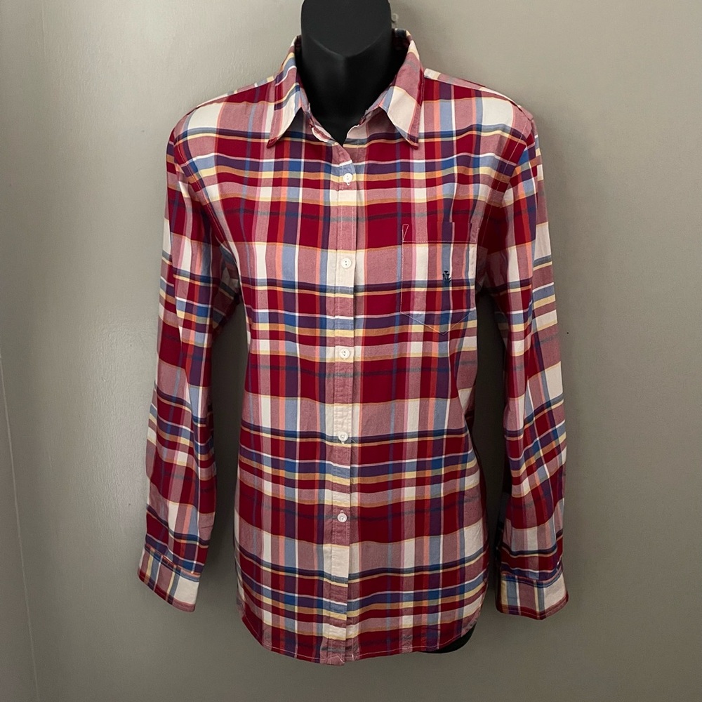 Ralph Lauren Plaid Silk Button Down Shirt